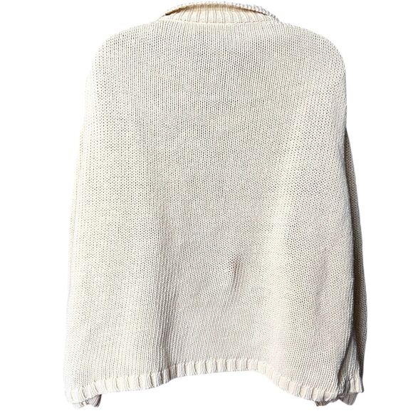 Carolina Colours Vintage 90s Light Yellow Full Zip Cable Knit Sweater Sz 18W - Picture 8 of 8